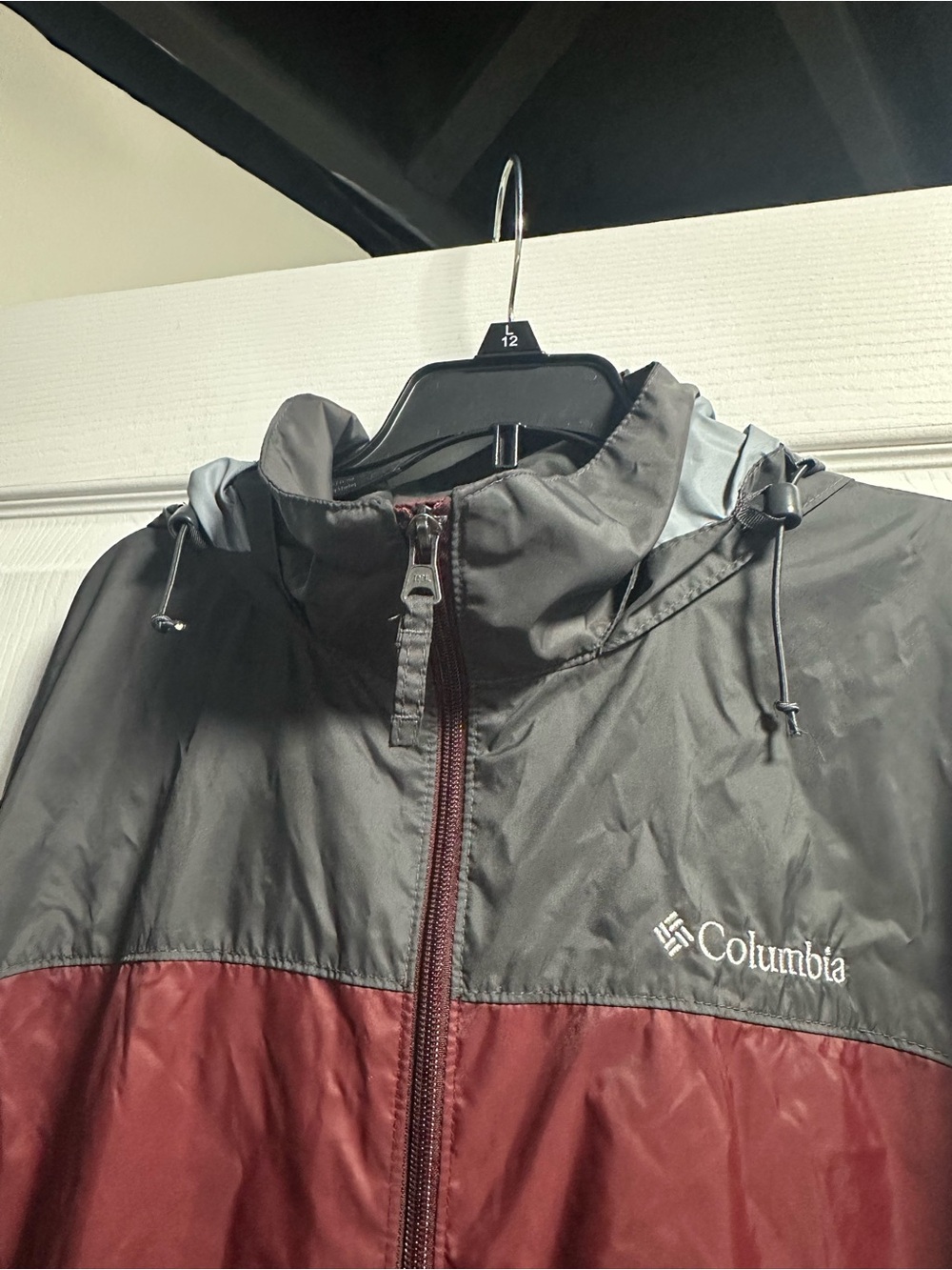 Columbia Maroon Jacket with Gray Trim - Men's L